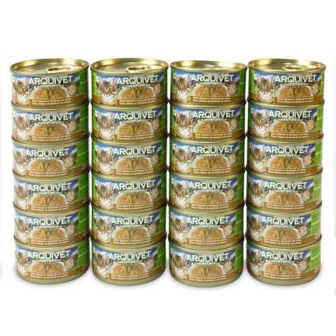 Arquivet Puszka dla kota z tuńczykiem i sardelką 24 x 80 g Arquivet