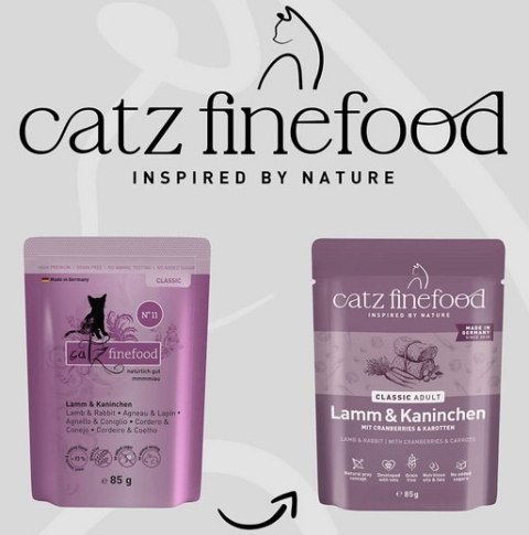 Catz Finefood Catz Finefood Classic Jagnięcina i Królik (N.11) saszetka 85g