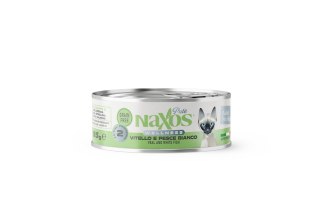 NAXOS CAT STERILIZED - cielęcina i biała ryba - puszka dla kotów sterylizowanych 85g Naxos