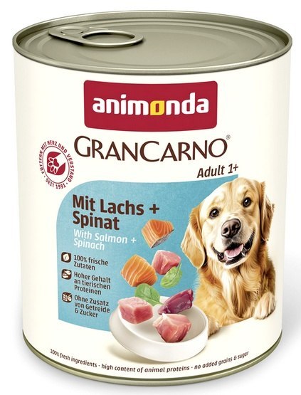 Animonda GranCarno Animonda GranCarno Original Adult Lachs Spinat Łosoś + Szpinak puszka 800g