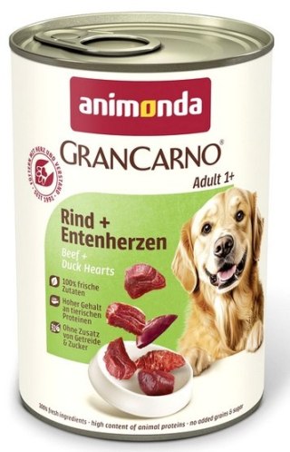Animonda GranCarno Animonda GranCarno Original Adult Rind Entenherzen Wołowina + Serca kacze puszka 400g
