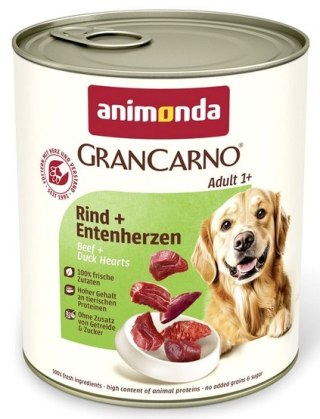 Animonda GranCarno Animonda GranCarno Original Adult Rind Entenherzen Wołowina + Serca kacze puszka 800g