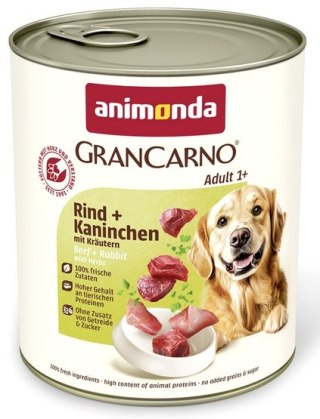 Animonda GranCarno Animonda GranCarno Original Adult Rind Kaninchen Krautern Wołowina + Królik z Ziołami puszka 800g