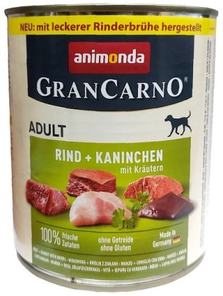 Animonda GranCarno Animonda GranCarno Original Adult Rind Kaninchen Krautern Wołowina + Królik z Ziołami puszka 800g