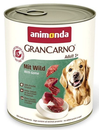 Animonda GranCarno Animonda GranCarno Original Adult Wild Dziczyzna puszka 800g