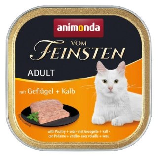 Animonda vom Feinsten Animonda vom Feinsten Cat Adult z Drobiem i Cielęciną tacka 100g