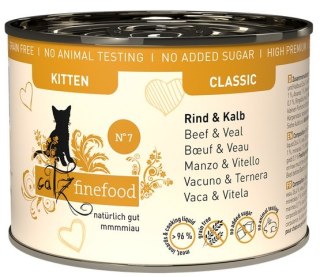 Catz Finefood Catz Finefood Classic Kitten N.07 Wołowina i cielęcina puszka 200g