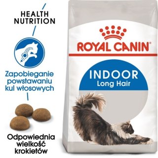 Royal Canin Feline Royal Canin Indoor Long Hair karma sucha dla kotów dorosłych, długowłose, przebywających wyłącznie w domu 400g