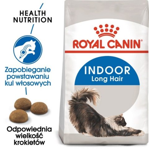 Royal Canin Feline Royal Canin Indoor Long Hair karma sucha dla kotów dorosłych, długowłose, przebywających wyłącznie w domu 400g