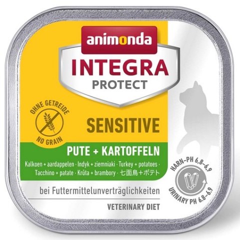 Animonda Integra Animonda Integra Protect Sensitive dla kota - z indykiem i ziemniakami tacka 100g