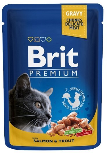 Brit Brit Premium Cat Adult Łosoś + Pstrąg saszetka 100g