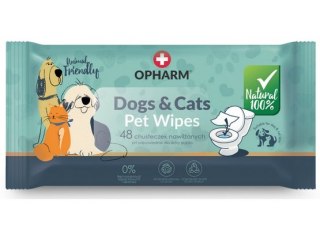 Opharm Opharm Dogs & Cats Pet Wipes - chusteczki nawilżane dla psa i kota 48szt
