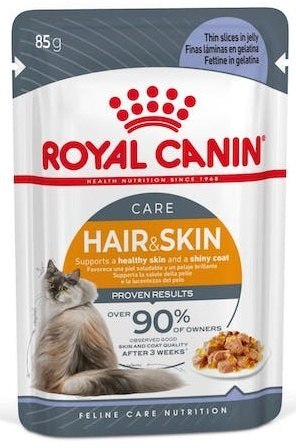 Royal Canin Feline Royal Canin Hair & Skin Care karma mokra w galaretce dla kotów dorosłych, lśniąca sierść i zdrowa skóra saszetka 85g