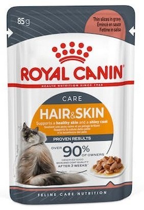 Royal Canin Feline Royal Canin Hair & Skin Care w sosie karma mokra dla kotów dorosłych, zdrowa skóra, piękna sierść saszetka 85g
