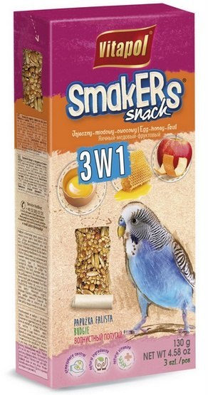 Vitapol Vitapol Smakers dla papugi falistej - mix 3szt [2109]