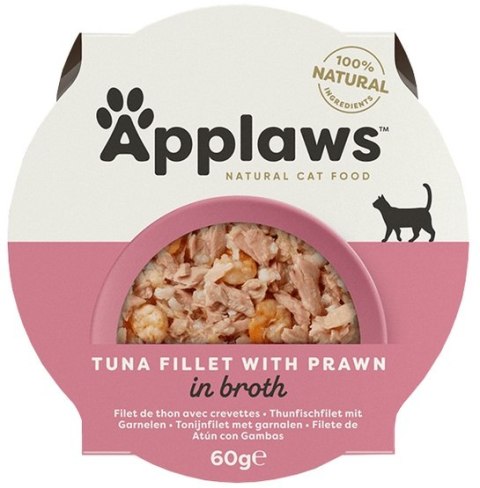 Applaws Applaws miseczka dla kota Filet z Tuńczyka z Krewetkami 60g
