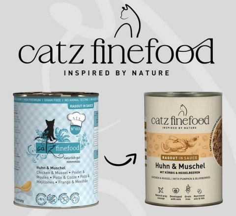 Catz Finefood Catz Finefood Ragout in Sauce Kurczak i Omułek (N.613) puszka 380g