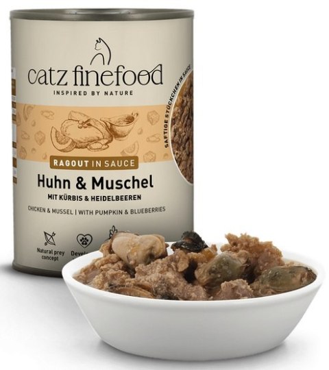 Catz Finefood Catz Finefood Ragout in Sauce Kurczak i Omułek (N.613) puszka 380g