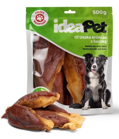 IdeaPet IdeaPet Uszka królicze z kaczką 500g
