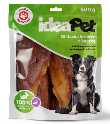 IdeaPet IdeaPet Uszka królicze z kaczką 500g