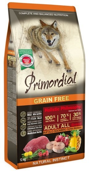 Primordial Primordial Dog Grain Free Adult Buffalo & Mackerel 12kg
