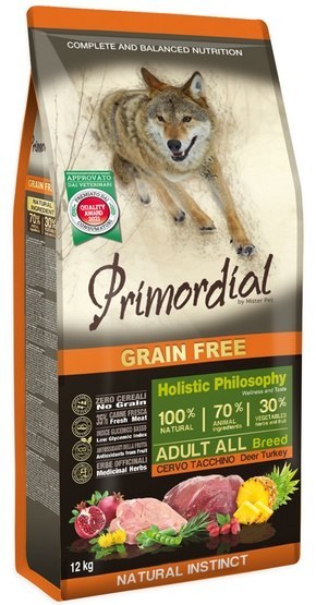 Primordial Primordial Dog Grain Free Adult Deer & Turkey 12kg
