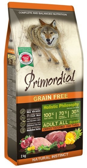 Primordial Primordial Dog Grain Free Adult Deer & Turkey 2kg