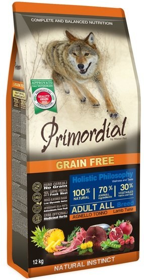 Primordial Primordial Dog Grain Free Adult Lamb & Tuna 12kg