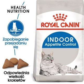 Royal Canin Feline Royal Canin Indoor Appetite Control karma sucha dla kotów dorosłych przebywających w domu, domagających się jedzenia 400g