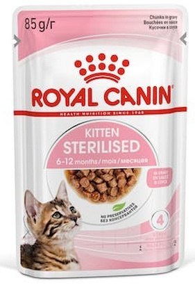 Royal Canin Feline Royal Canin Kitten Sterilised karma mokra w sosie dla kociąt od 6 do 12 miesiąca życia, sterylizowanych saszetka 85g