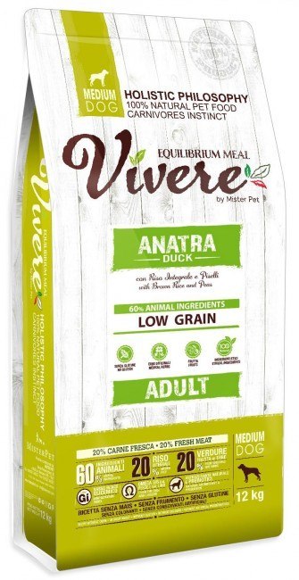 Vivere Vivere Dog Medium Adult Duck 12kg Karma Monobiałkowa z Kaczką
