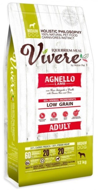 Vivere Vivere Dog Medium Adult Lamb 12kg Karma Monobiałkowa z Jagnięciną