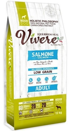 Vivere Vivere Dog Medium Adult Salmon 12kg Karma Monobiałkowa z Łososiem