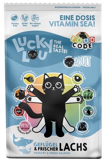 Lucky Lou Lucky Lou Food Code Lifestage Adult Drób & Łosoś 750g