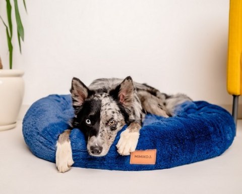 MIMIKO Pets MIMIKO Pets Legowisko Shaggy okrągłe XXL 100cm chabrowe
