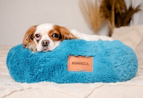 MIMIKO Pets MIMIKO Pets Legowisko Shaggy okrągłe L 60cm turkusowe