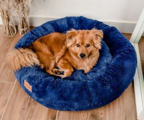 MIMIKO Pets MIMIKO Pets Legowisko Shaggy okrągłe XL 75cm chabrowe