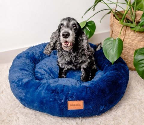 MIMIKO Pets MIMIKO Pets Legowisko Shaggy okrągłe XL 75cm chabrowe