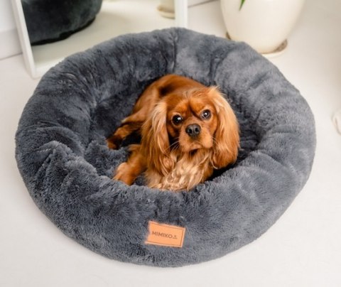 MIMIKO Pets MIMIKO Pets Legowisko Shaggy okrągłe XL 75cm grafitowe