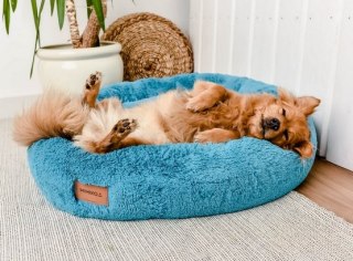 MIMIKO Pets MIMIKO Pets Legowisko Shaggy okrągłe XL 75cm turkusowe