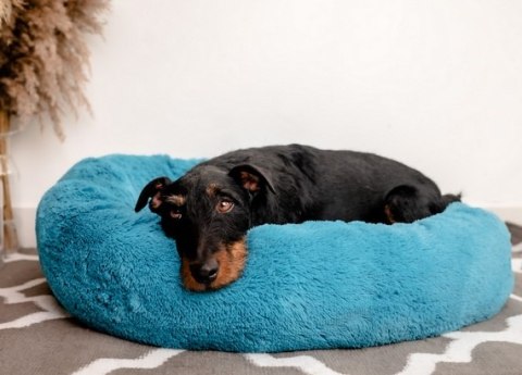 MIMIKO Pets MIMIKO Pets Legowisko Shaggy okrągłe XL 75cm turkusowe