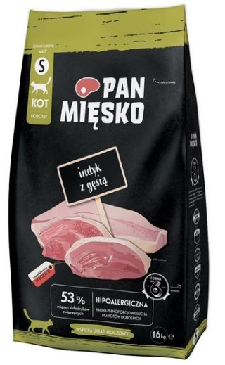 Pan Mięsko Pan Mięsko Karma sucha dla kota - indyk i gęś chrupki S 1,6kg