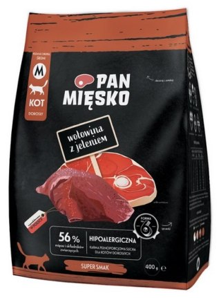 Pan Mięsko Pan Mięsko Karma sucha dla kota - wołowina i jeleń chrupki M 400g