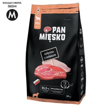 Pan Mięsko Pan Mięsko Karma sucha dla psa - cielęcina i indyk chrupki M 3kg