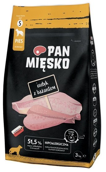 Pan Mięsko Pan Mięsko Karma sucha dla psa - indyk i bażant chrupki S 3kg