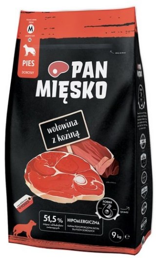 Pan Mięsko Pan Mięsko Karma sucha dla psa - wołowina i kozina chrupki M 9kg