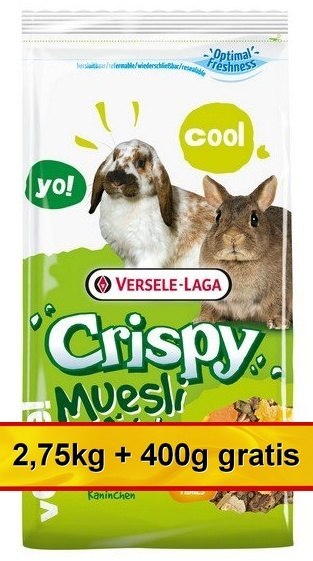 Versele-Laga Versele-Laga Crispy Muesli Rabbit - pokarm dla królika 3,15kg (2,75kg+400g gratis)