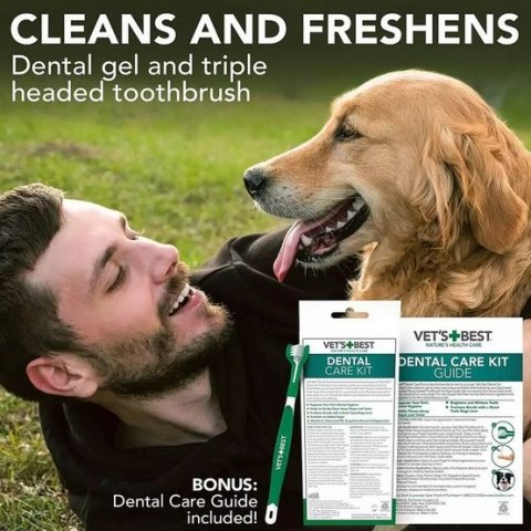 Vet's Best Vet's Best Dental żel + szczoteczka zestaw Adult