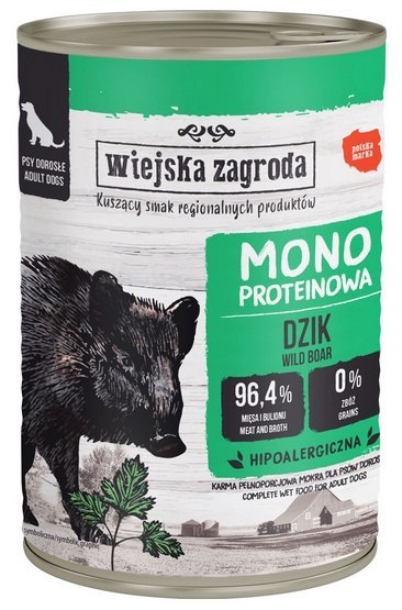 Wiejska Zagroda Wiejska Zagroda Monoproteinowa Dzik puszka 400g
