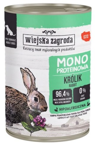 Wiejska Zagroda Wiejska Zagroda Monoproteinowa Królik puszka 400g